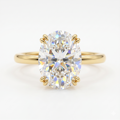 6.00ct Oval cut Moissanite engagement ring