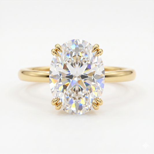 6.00ct Oval cut Moissanite engagement ring