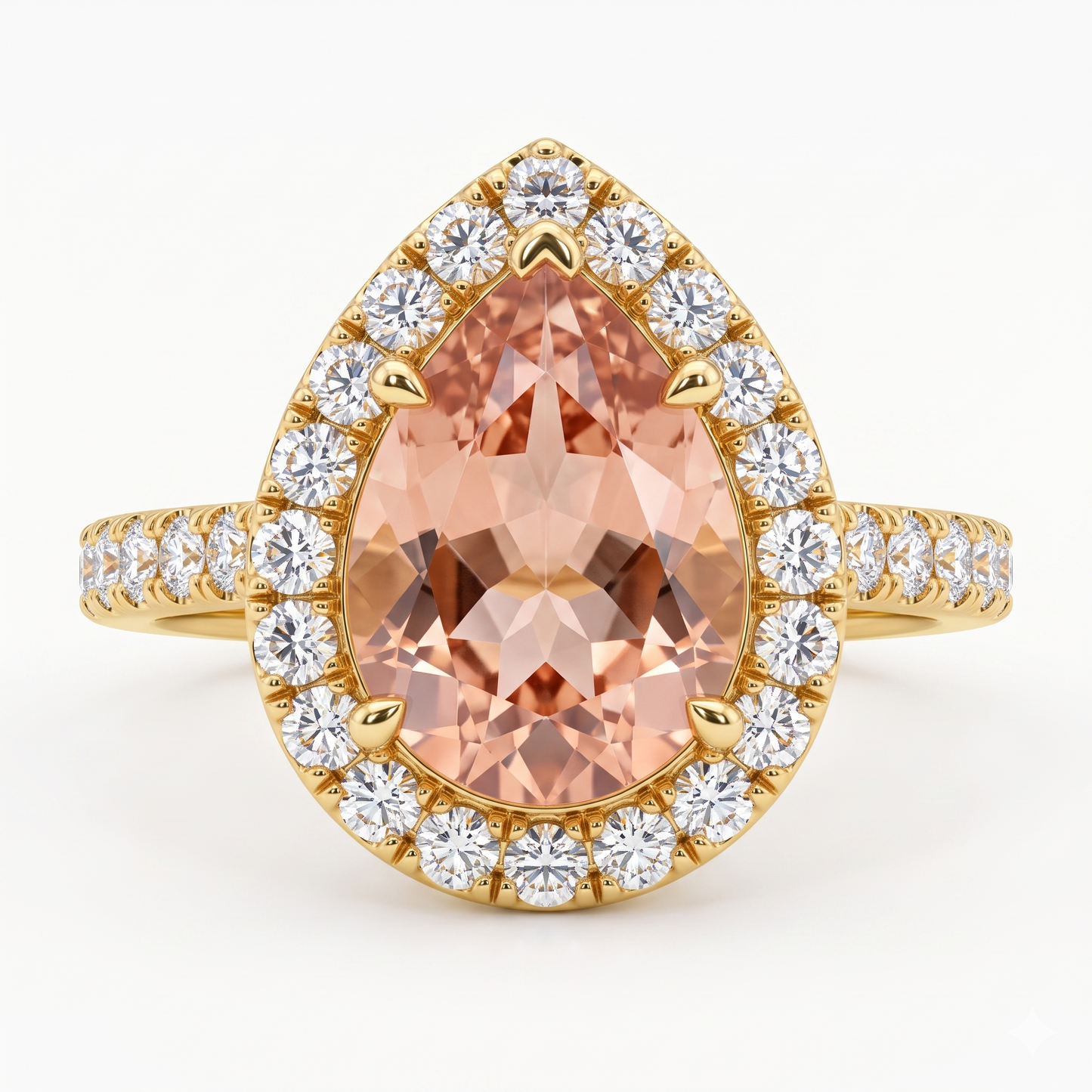 2.00ct  Pear Morganite Engagement Ring