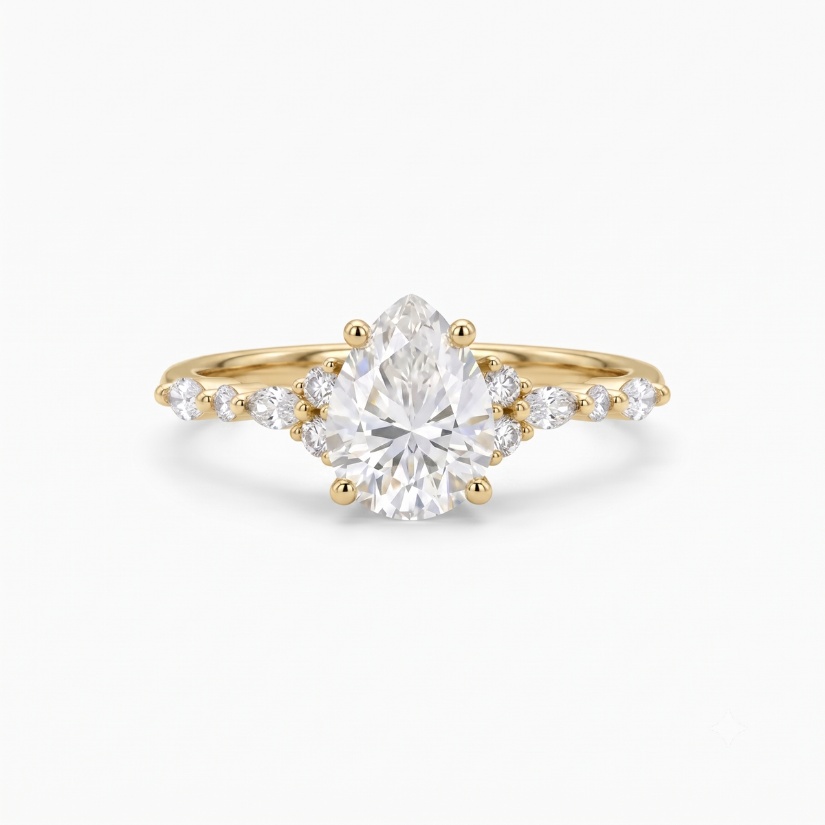 Pear Shaped Lab Grown Diamond Engagement Ring