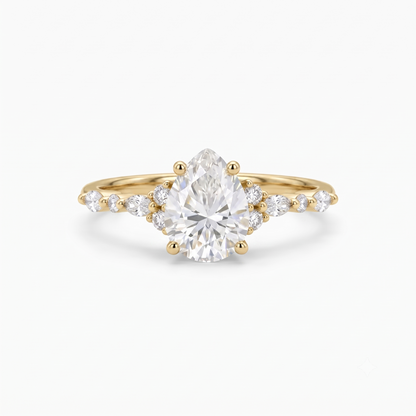 Pear Shaped Lab Grown Diamond Engagement Ring