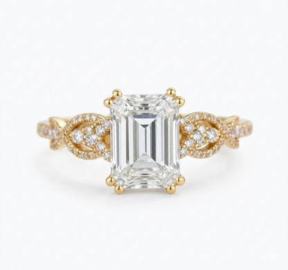 1.60ct Emerald Cut Lab Diamond Engagement Ring
