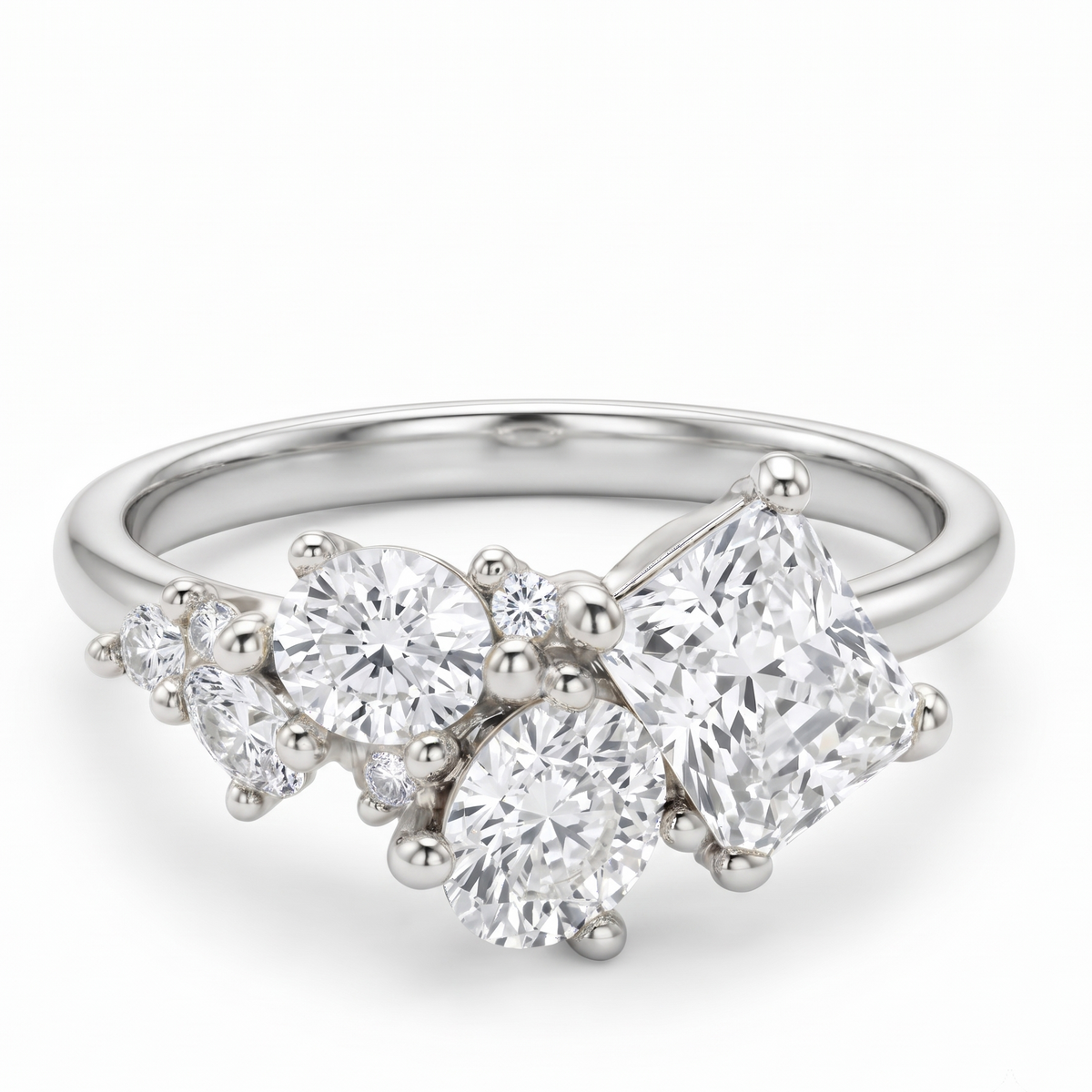 radiant cut lab grown diamond engagement ring
