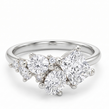 radiant cut lab grown diamond engagement ring
