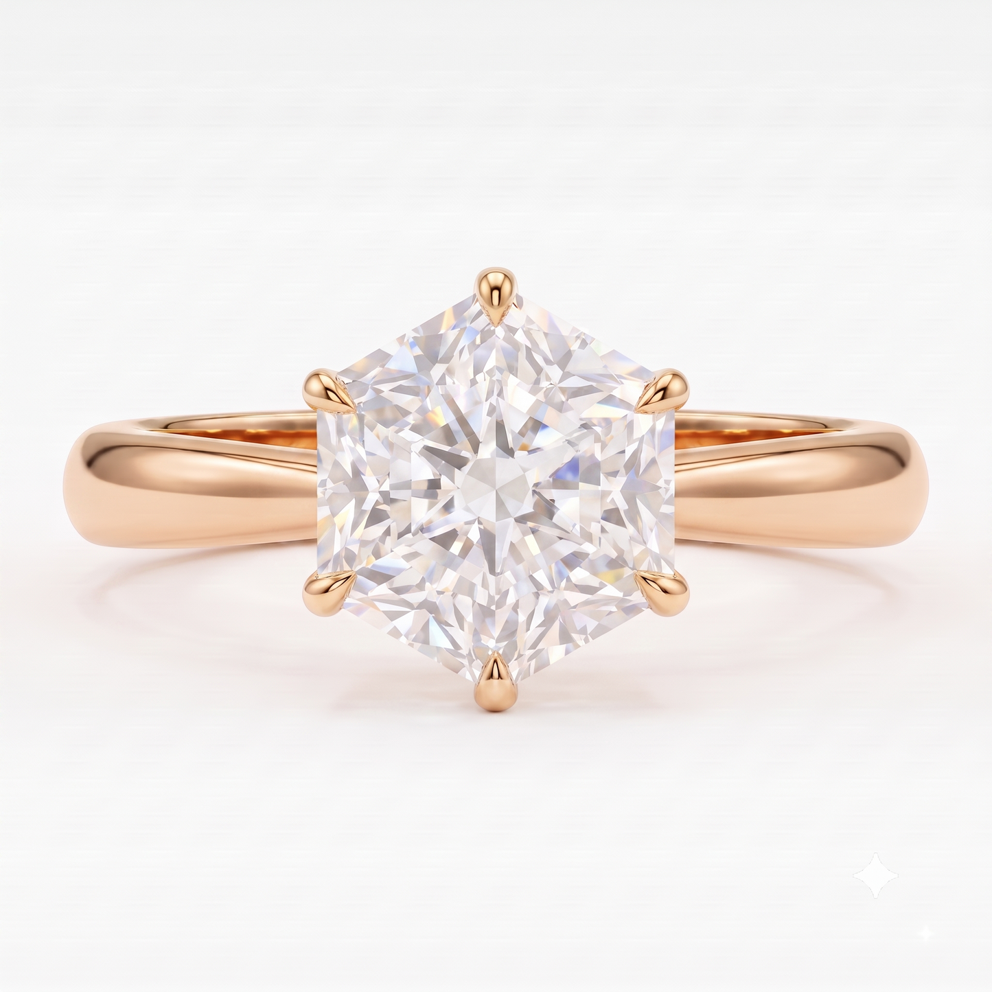hexagon diamond engagement ring​


