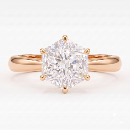 hexagon diamond engagement ring​

