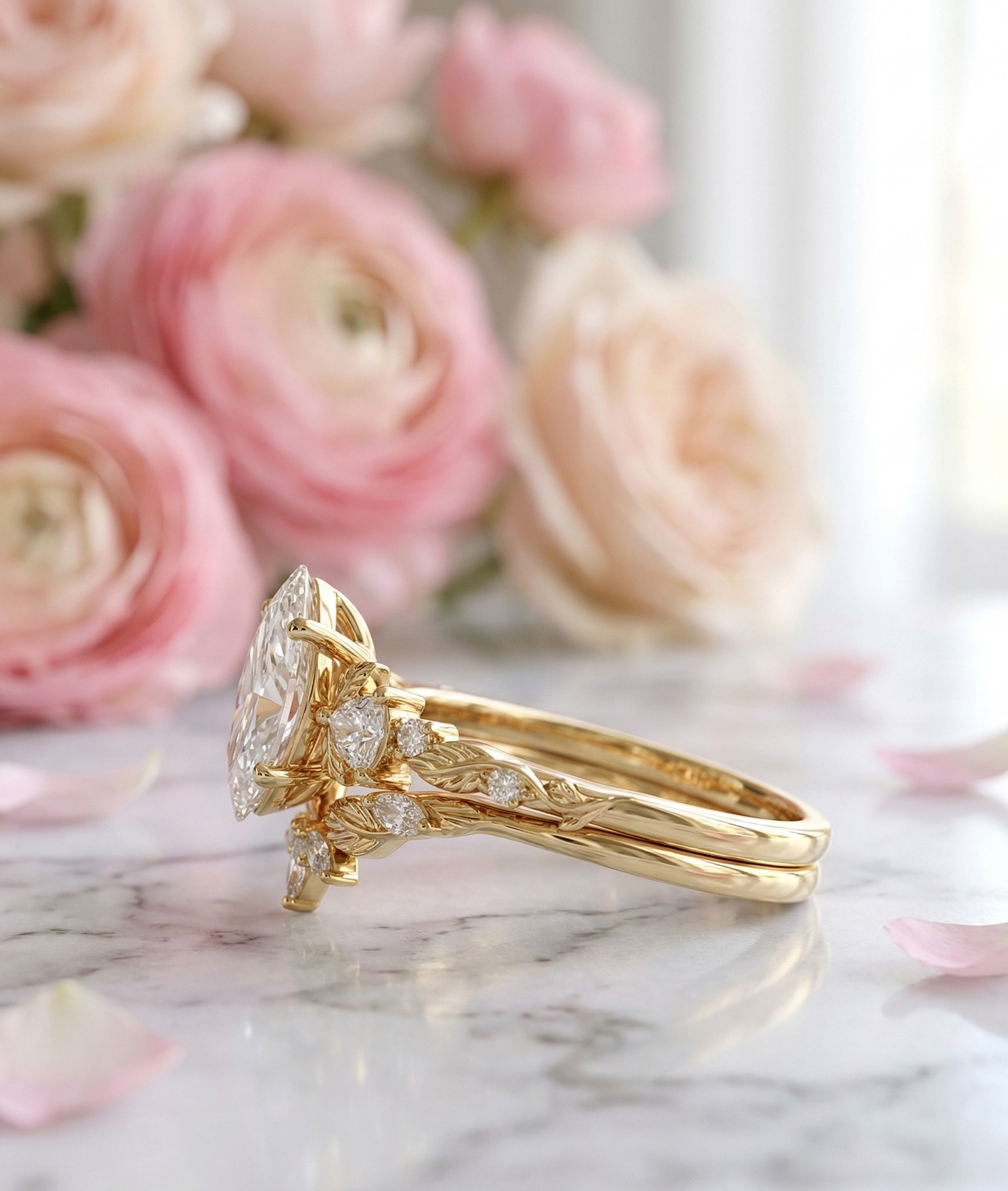 marquise diamond wedding ring sets​

