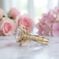 1.61 Ct Hexagon Lab Grown Diamond Engagement Ring Set