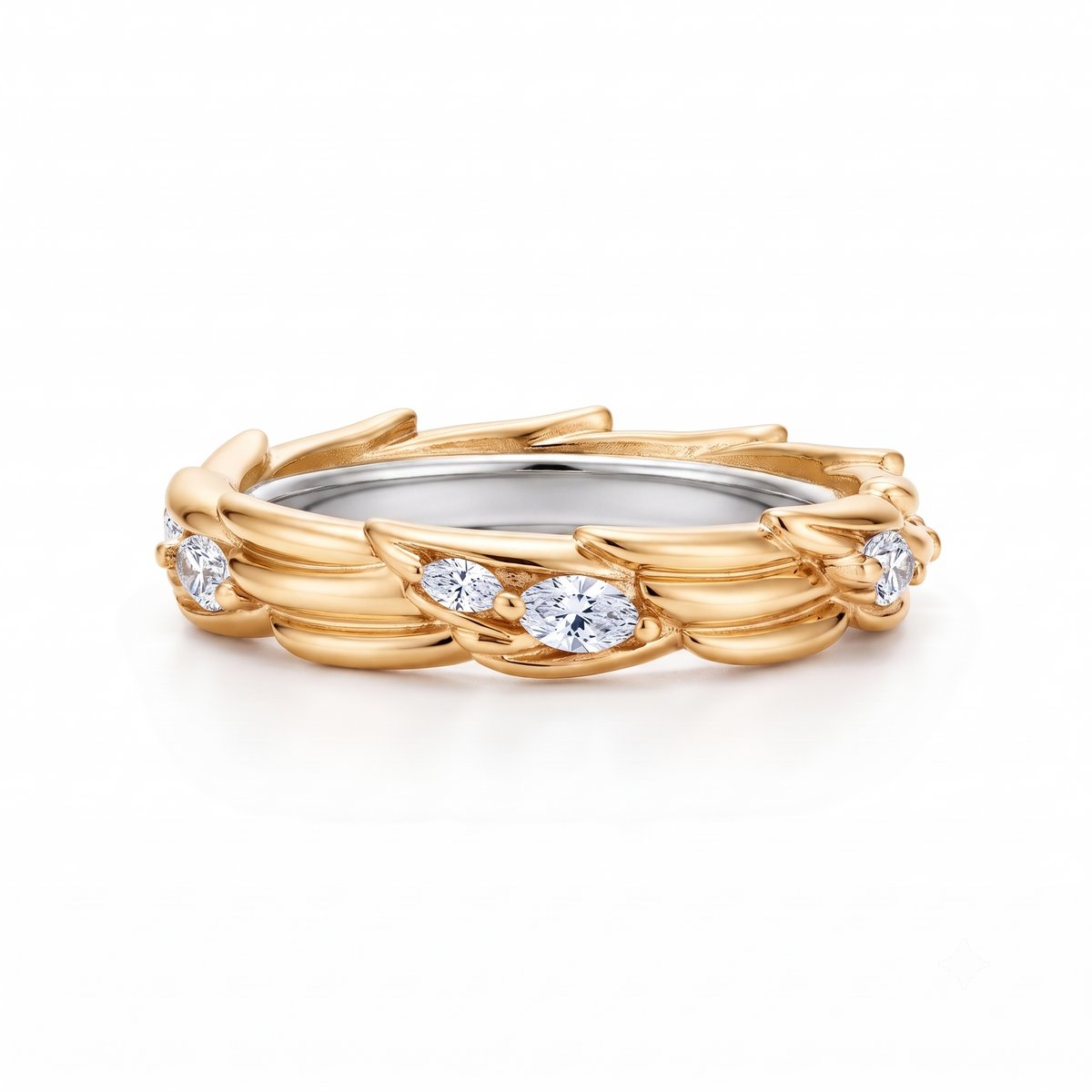 0.750 ct  Marquise Cut Lab Grown Diamond Unique Wedding Band