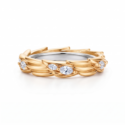 marquise cut lab grown diamond wedding band
