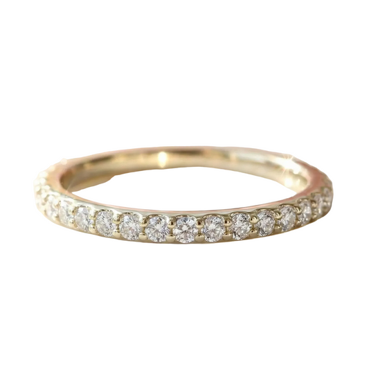 0.22 Ct Lab-Grown Diamond Band Ring – 14K Solid Gold