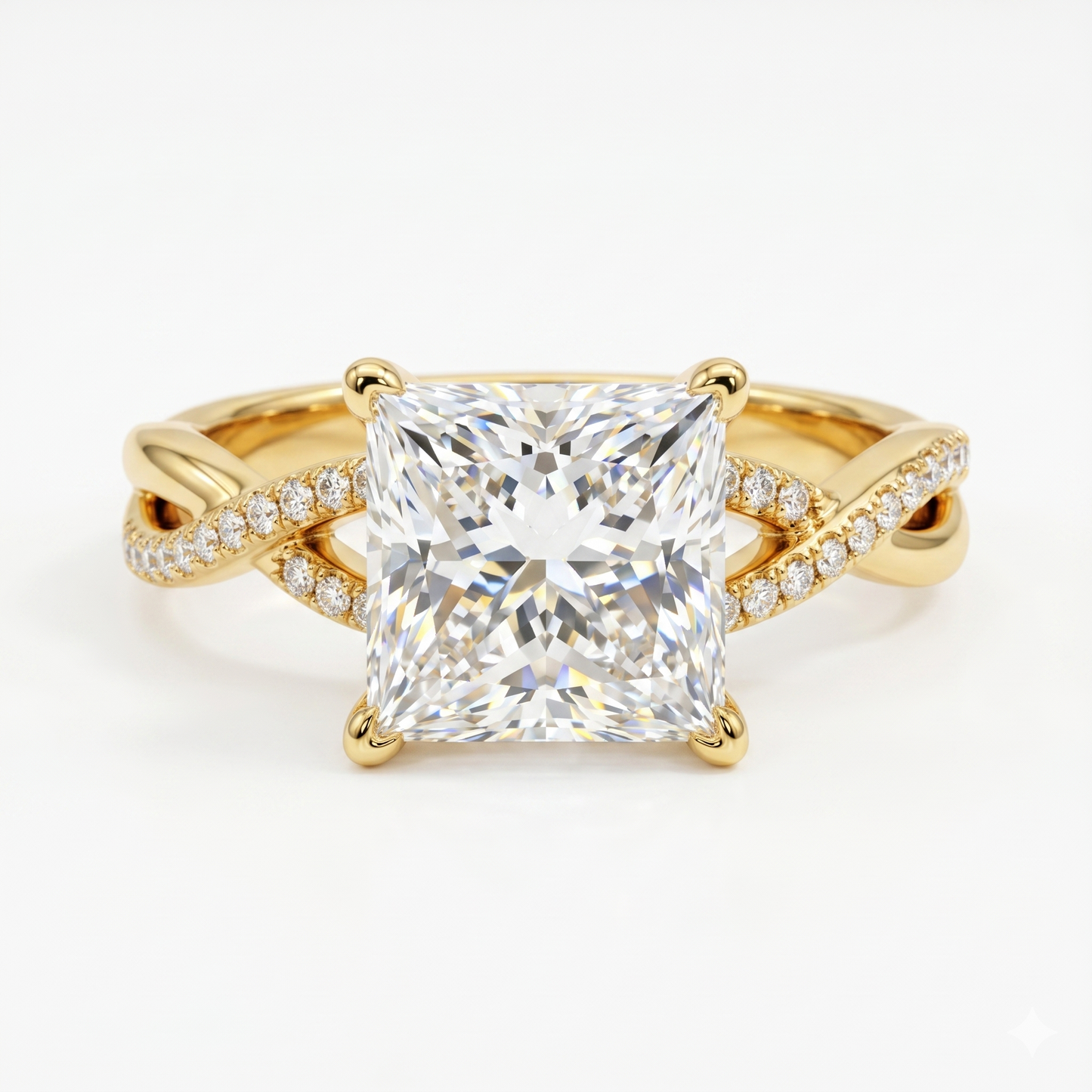 2.0ct Princess cut Twist Lab-Grown engagement ring