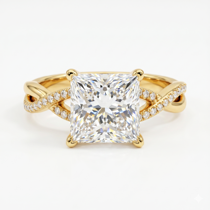2.0ct Princess cut Twist Lab-Grown engagement ring