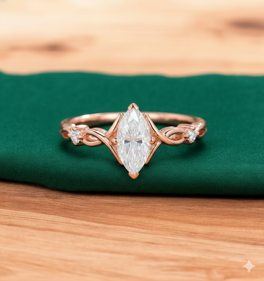 0.536ct Marquise Lab Grown Diamond Engagement Ring