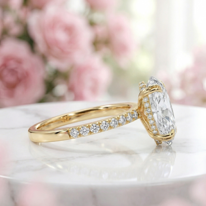 1.950ct Marquise Lab Grown Diamond Pave Band Engagement Ring