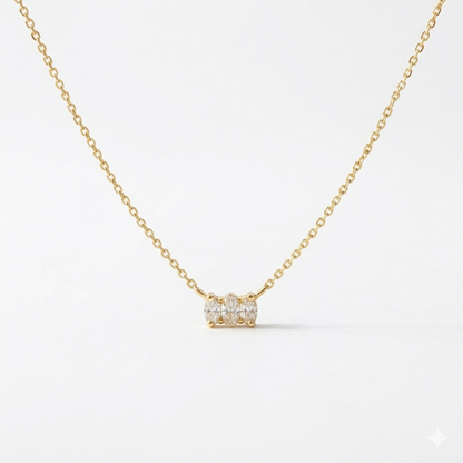 0.300 Ct Dainty  Cluster Necklace • Minimalist Gold Pendant Necklace
