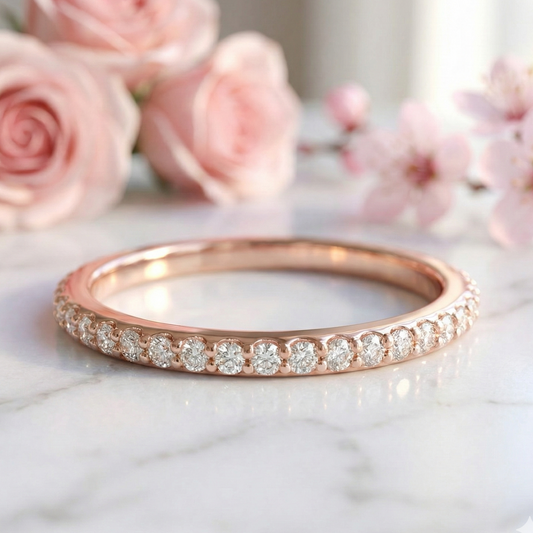 0.22 Ct Lab-Grown Diamond Band Ring – 14K Solid Gold