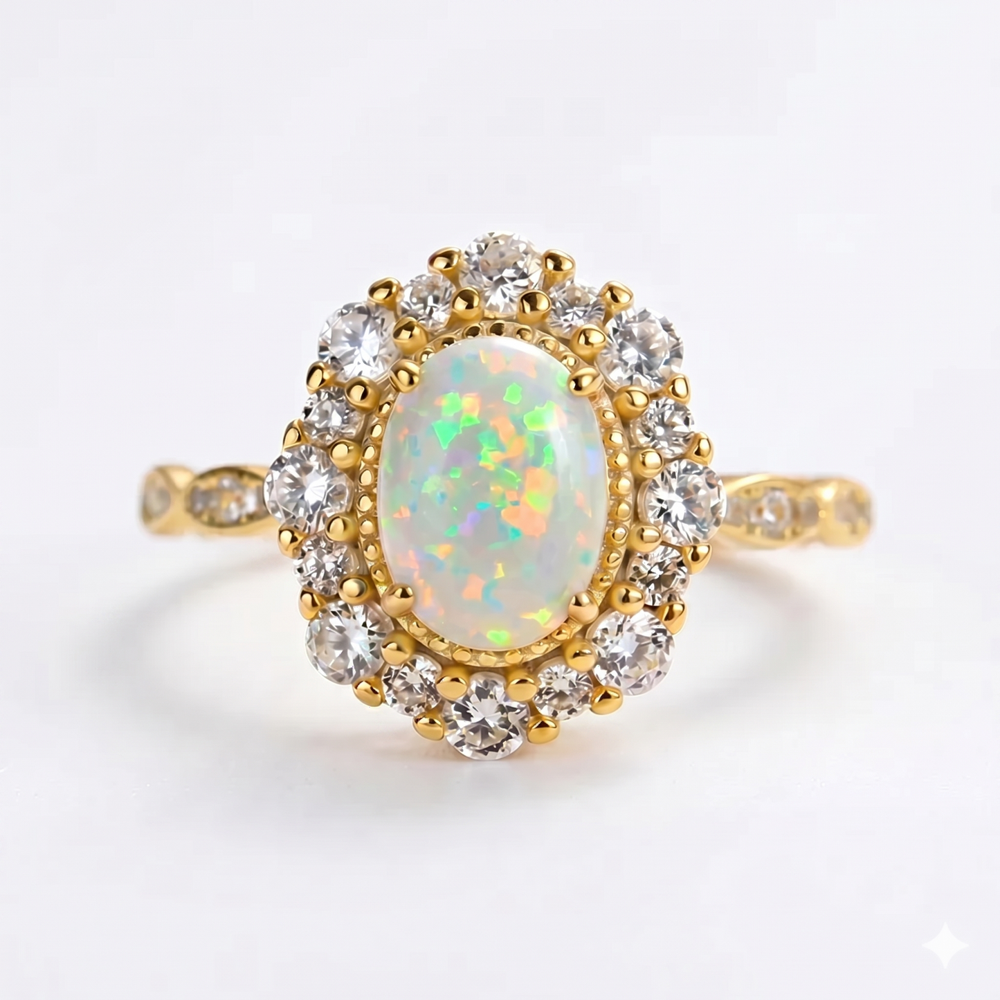 2.50CT Oval Natural Opal Anniversary Ring Gift For Her Birthday Ring Gift