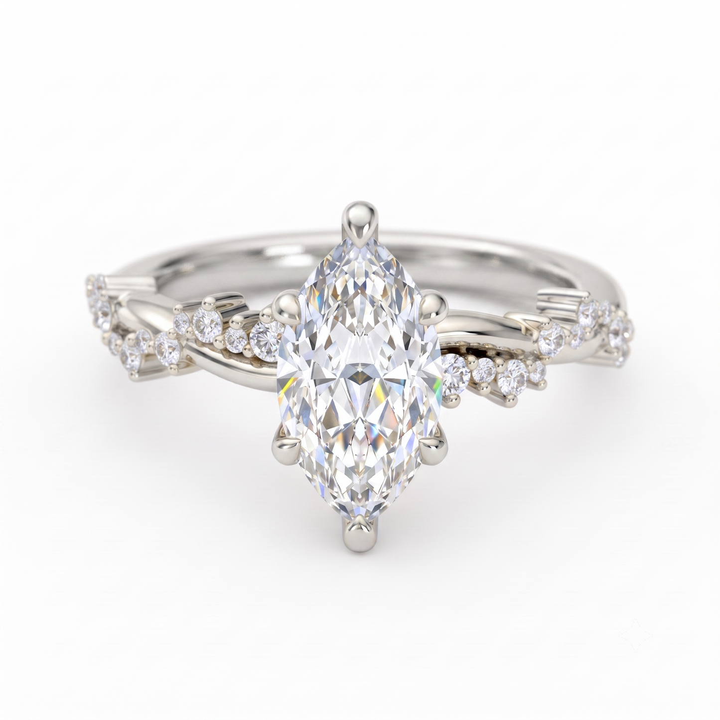 1.650 ct Marquise Cut  Lab Grown Diamond Solitaire infinity Engagement Ring