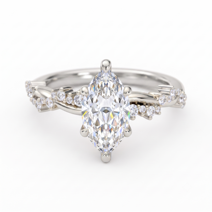 1.650 ct Marquise Cut  Lab Grown Diamond Solitaire infinity Engagement Ring