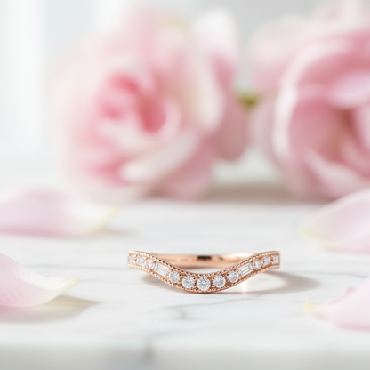 4 CT Curved Moissanite Bridal Wedding Band