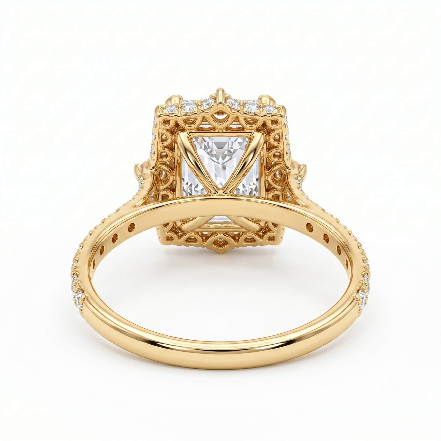 1.600 CT Radiant Cut Lab Grown Diamond Halo Engagement Ring