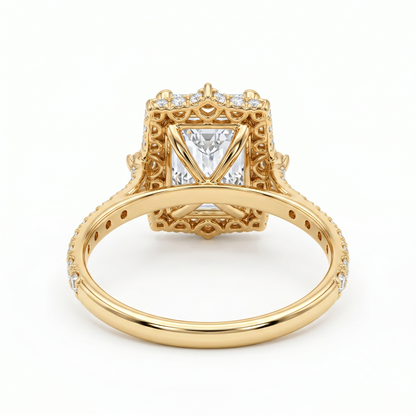 1.600 CT Radiant Cut Lab Grown Diamond Halo Engagement Ring