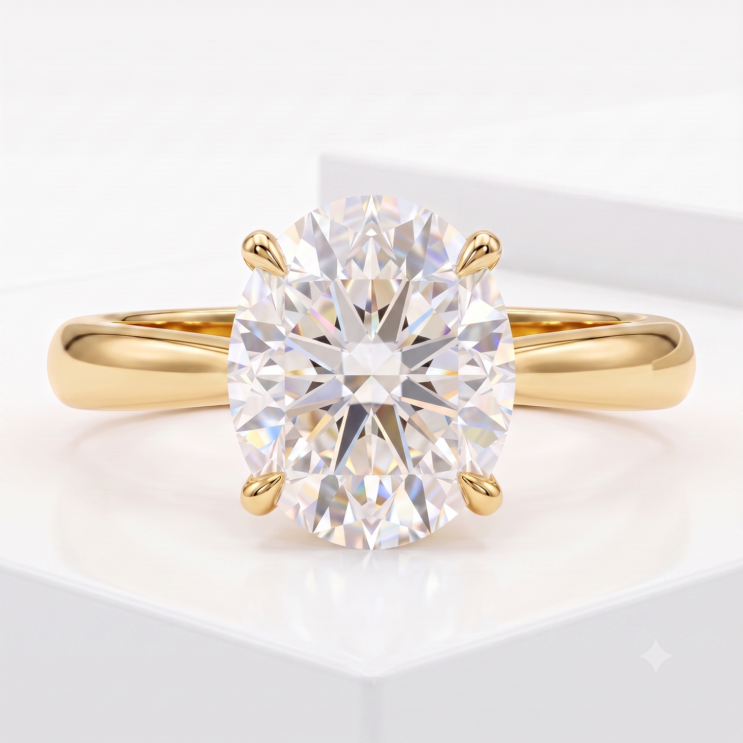 1.00CT Oval Cut Lab Grown Diamond Solitaire Engagement Ring