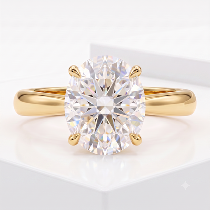 1.00CT Oval Cut Lab Grown Diamond Solitaire Engagement Ring