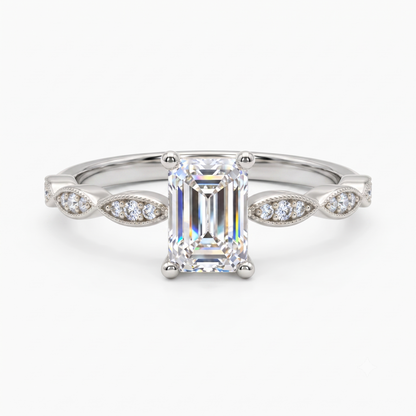 0.50CT Vintage Emerald Cut Lab-Grown Engagement Ring