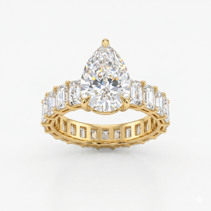2.0CT Pear shaped Lab-Grown engagement ring