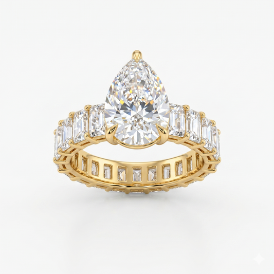2.0CT Pear shaped Lab-Grown engagement ring