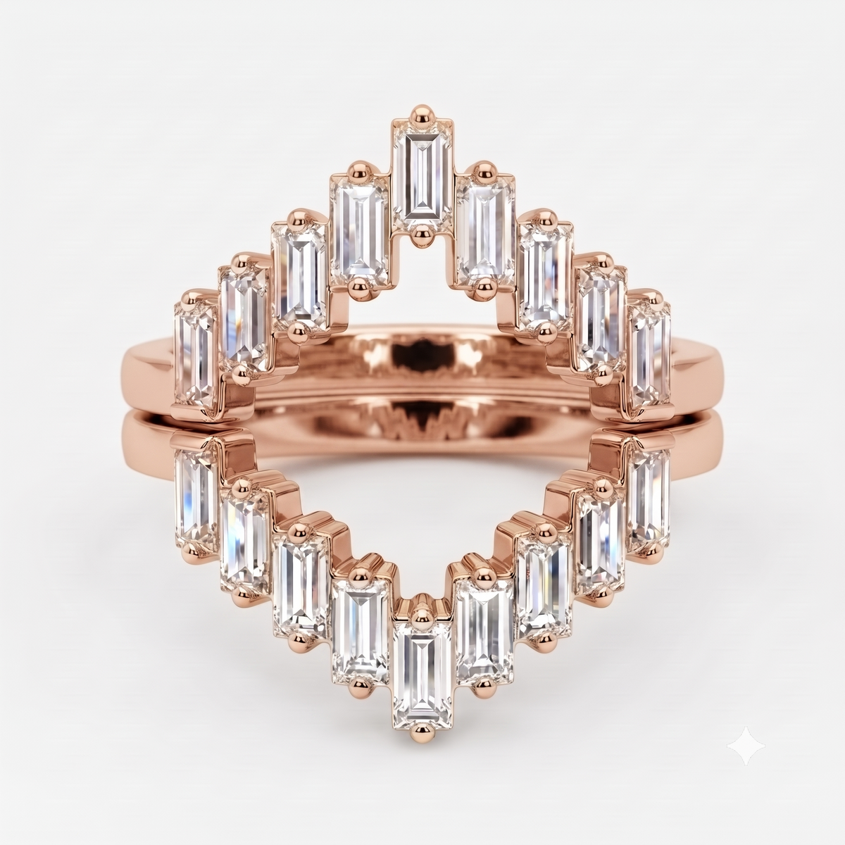 0.90 ct Baguette Cut Lab Grown Diamond Open Cuff Wedding Band