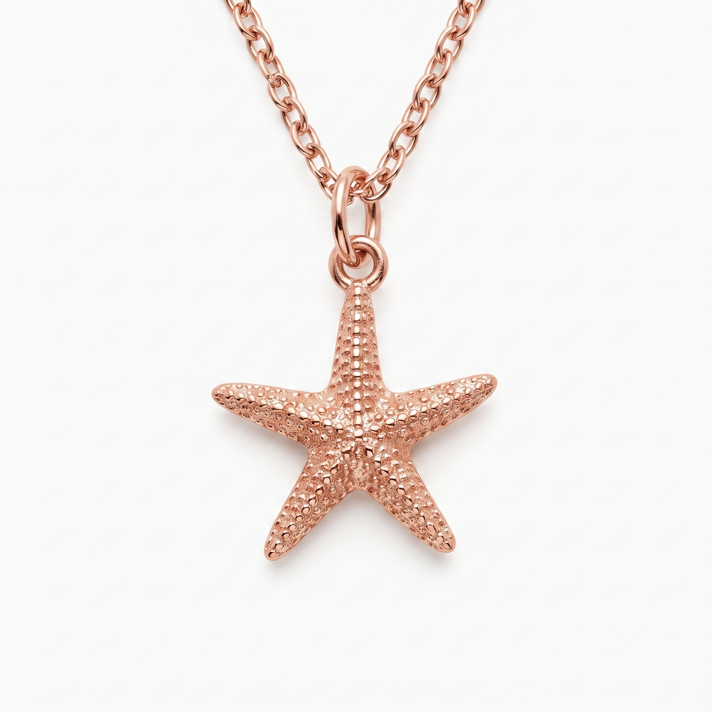 14k Gold Gold Starfish Beach Charm Necklace