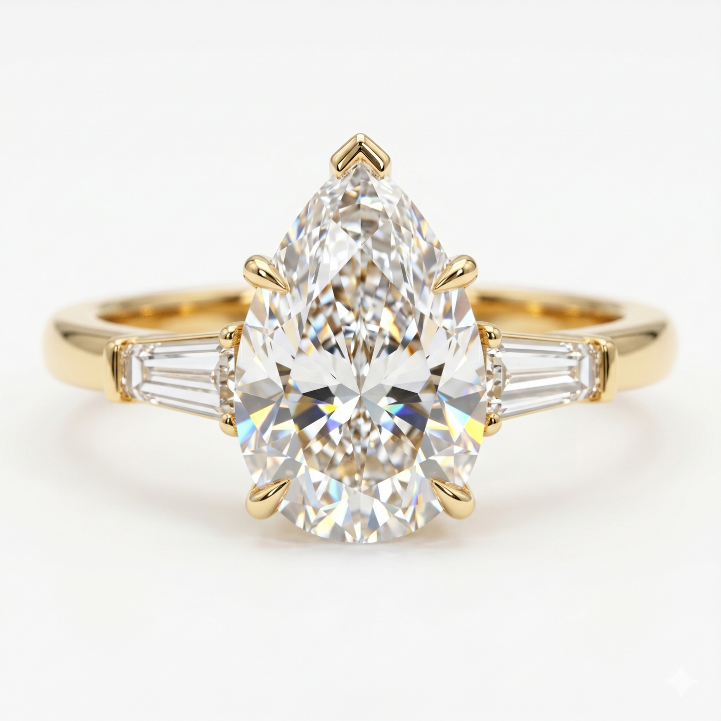 2.0ct Pear Shape Three Stone Lab-Grown Engagement Ring