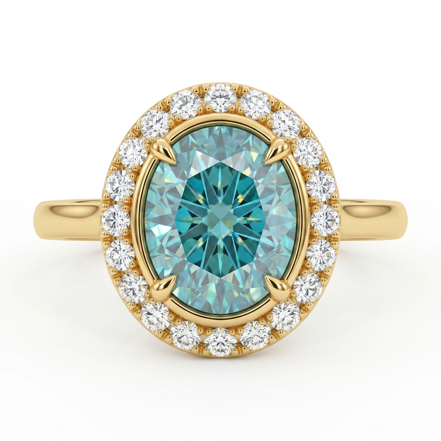 Antique Vintage Style Ring,3.30 TCW Oval Cyan Blue Lab-Grown Ring