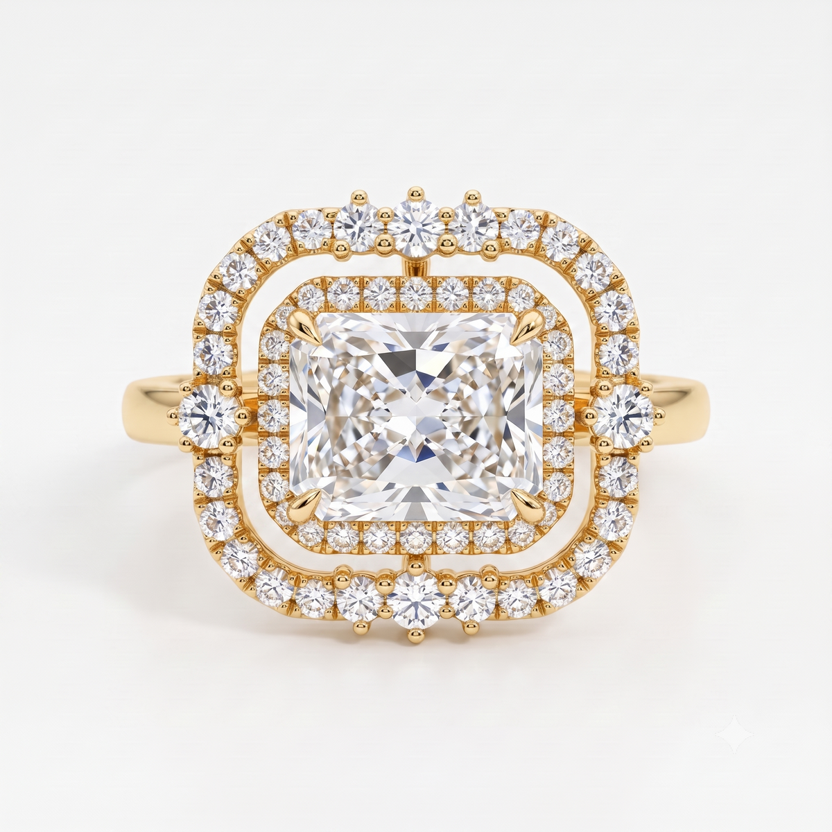1.5ct Radiant Cut Halo Lab-Grown Engagement Ring