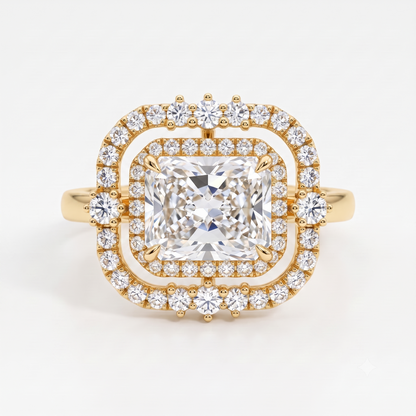 1.5ct Radiant Cut Halo Lab-Grown Engagement Ring