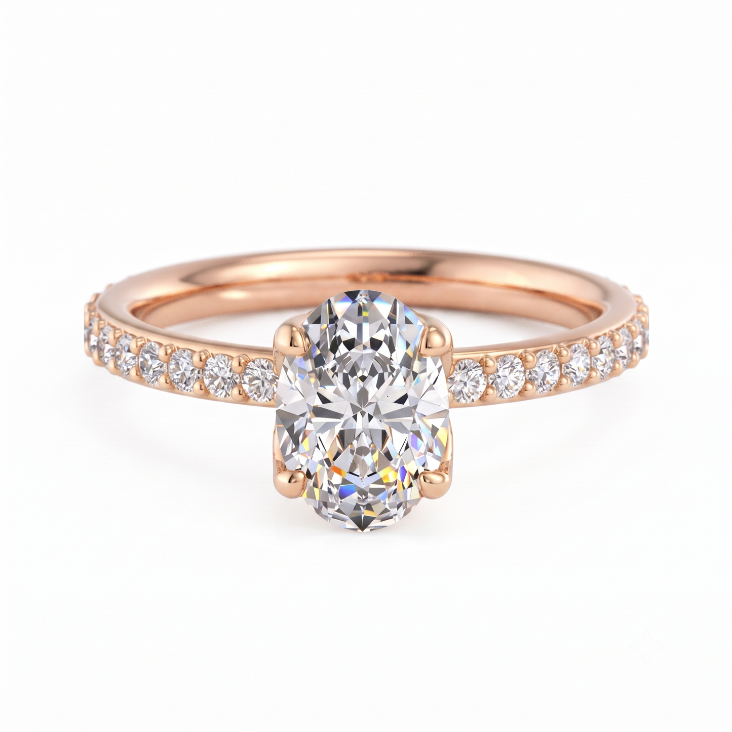 1.5 CT Oval Cut Lab Grown Diamond Engagement Ring for Women