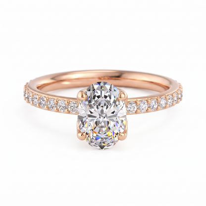 1.5 CT Oval Cut Lab Grown Diamond Engagement Ring for Women