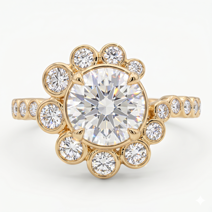 2.50CT Round Cut Lab-Grown Halo Ring