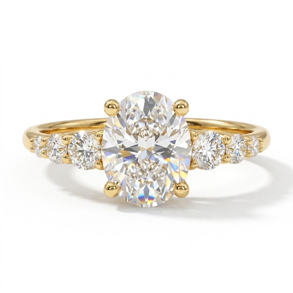 1.25 ct Oval Cut Lab Grown Diamond Engagement Ring • Vintage Inspired Wedding Ring