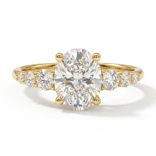 1.25 ct Oval Cut Lab Grown Diamond Engagement Ring • Vintage Inspired Wedding Ring