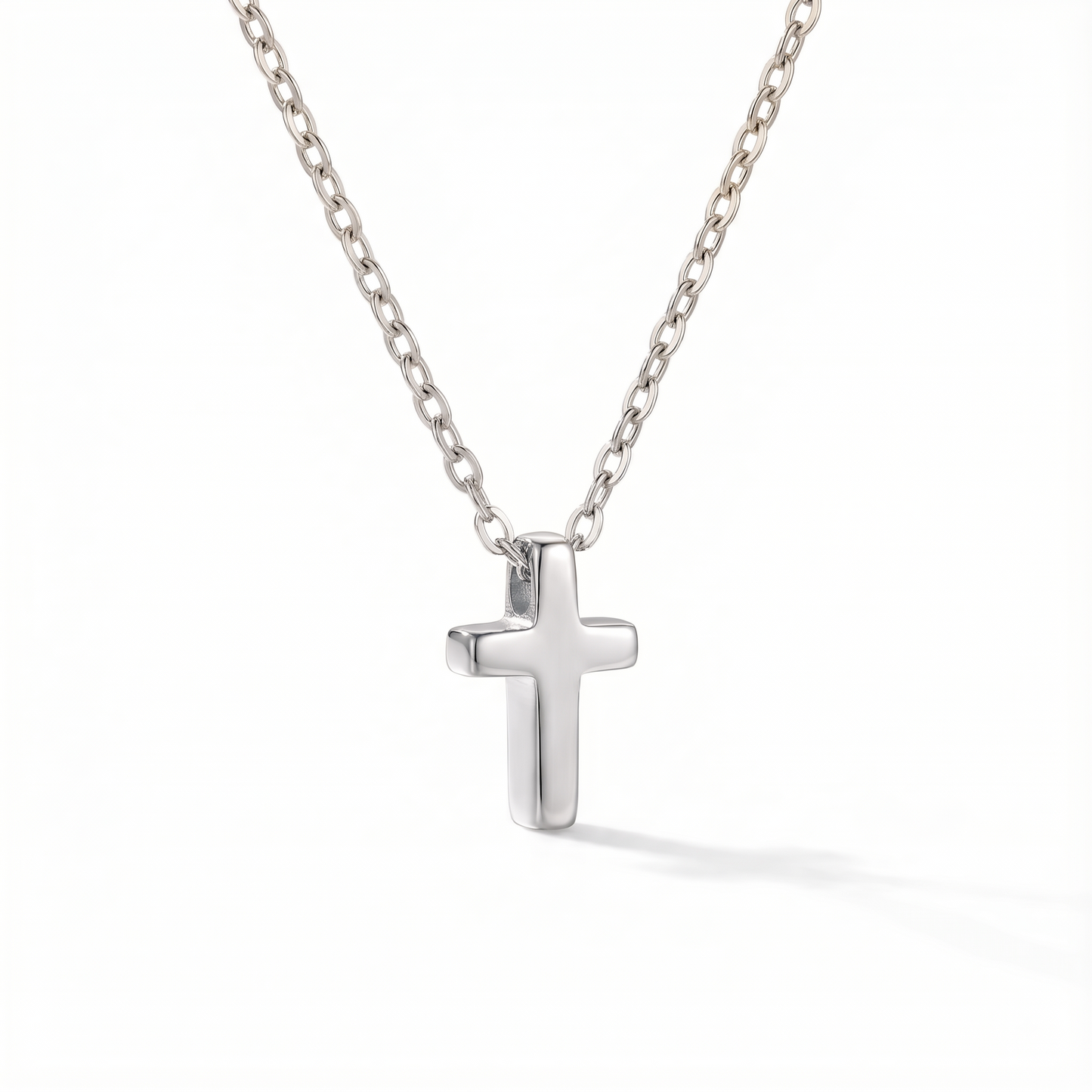 14K Gold Dainty Cross Necklace - Minimal Tiny Pendant