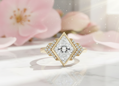 3.30 Ct Kite Cut Lab Grown Diamond Engagement Ring