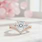 1.65 Ct Cushion Cut Diamond Ring Set – Chevron Wedding Band