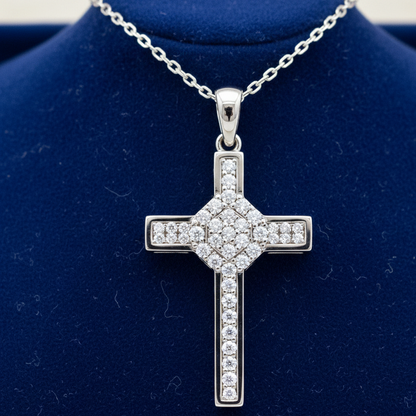 0.700ct lab grown Cross Necklace