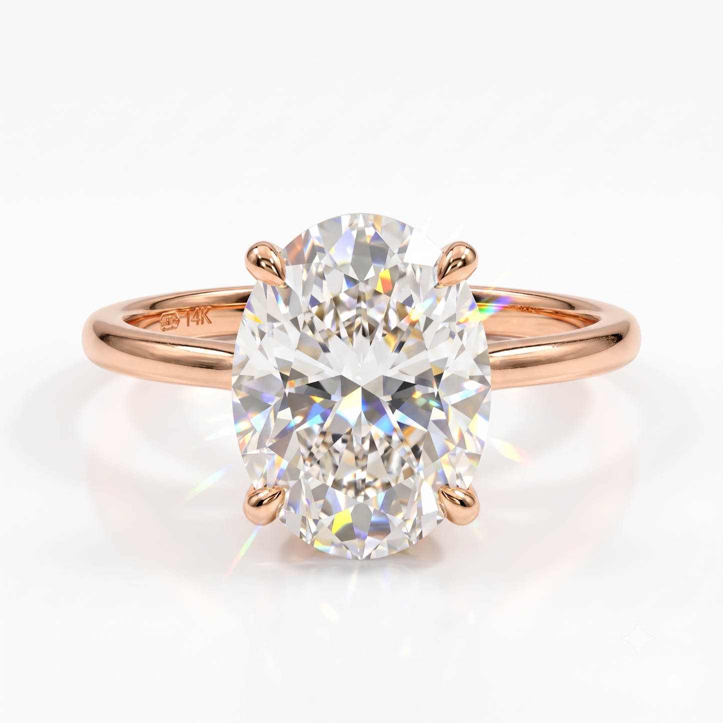 1.00CT Oval Lab Grown Diamond Hidden Halo Engagement Ring