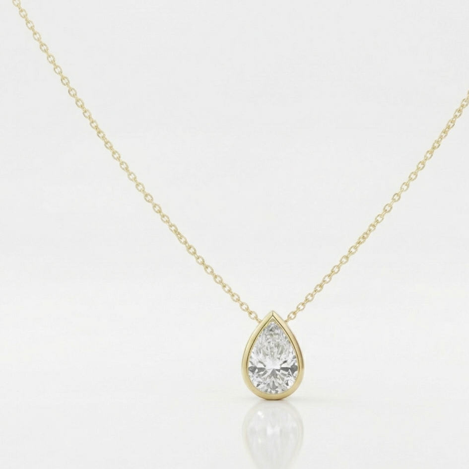 0.500ct Pear Lab-Grown Solitaire Necklace