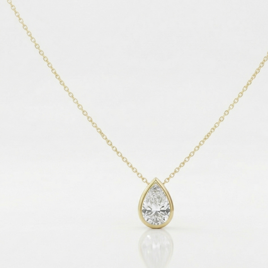 0.500ct Pear Lab-Grown Solitaire Necklace